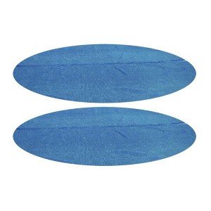 Bestway Flowclear 14 Feet Round Above Ground Solar Pool Cover Only for Pool Water Maintenance of Swimming Pools 15 Feet in Diameter, Blue, 2 Pack - 1 of 4