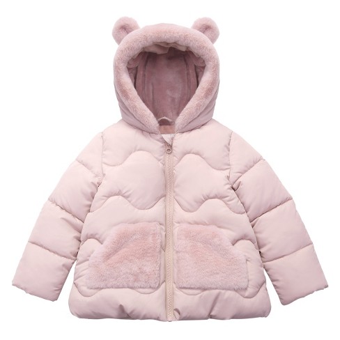 Rokka rolla Baby Girls Mini Fur Lined Puffer Coat pearl Pink Size 6 9 Months Target