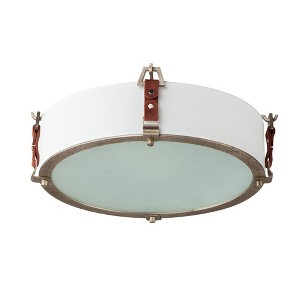 Maxim Lighting Sausalito 3 - Light Flush Mount in  Weathered Zinc/Brown Suede - 1 of 1