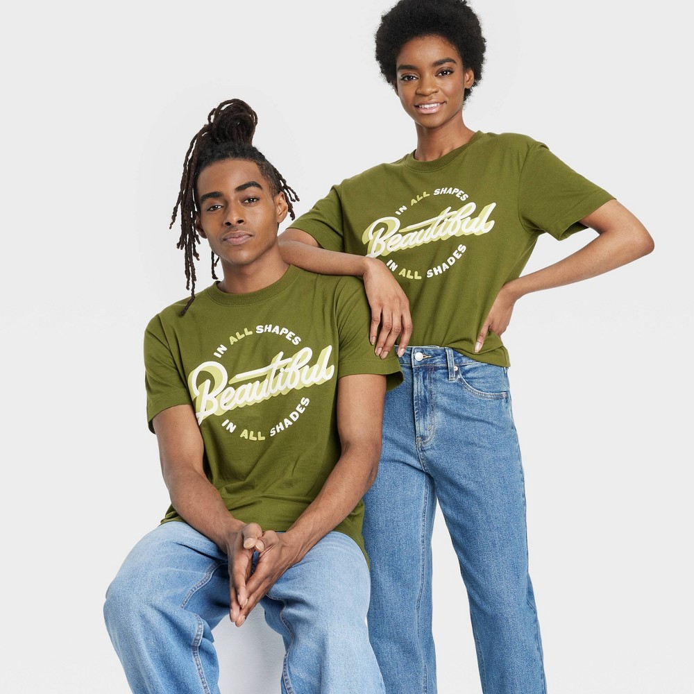 Black History Month Adult Beautiful In Every Shade Short Sleeve T-Shirt - Olive Green M