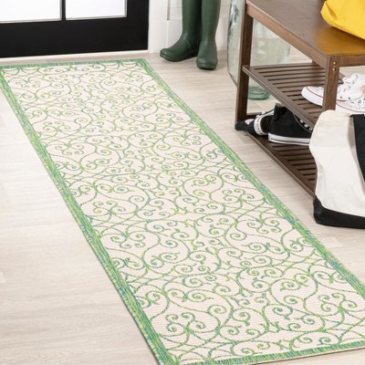 JONATHAN Y Madrid Vintage Filigree Textured Weave Indoor/Outdoor Area Rug
