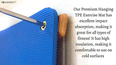 Yoga Direct Premium Hanging Tpe Exercise Yoga Mat - Blue (0.6mm
