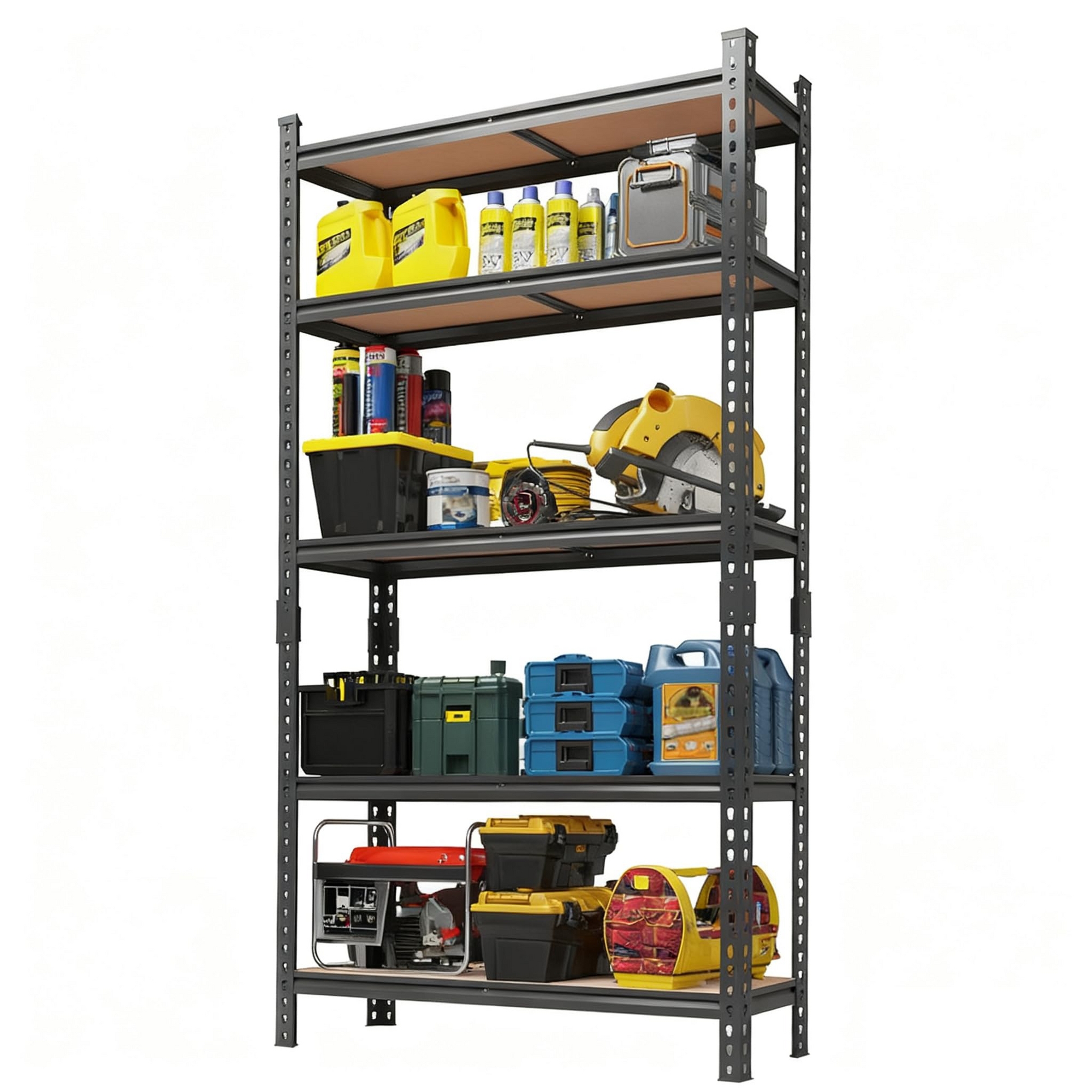 5 Tier Garage Shelving Heavy Duty Metal Shelving Unit, Garage Shelves for Basement, Warehouse, Pantry, Closet, Kitchen