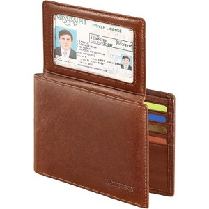 Paaaawaters Leather Wallets for Men, Genuine Leather Mens Wallets Bifold Rfid Blocking with 2 ID Windows - 1 of 4