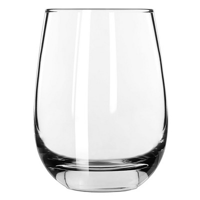 Clear Stemless Glasses Set, 15.25 Ounce, Set of 12