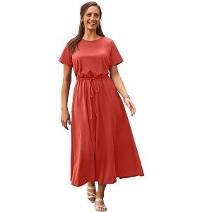 target cotton maxi dress Jessica London Stretch Cotton Drawstring Maxi Dress
