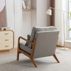 SEYNAR Mid Century Boucle Uplostered Soild Wood Accent Armchair with Pillow - 4 of 4