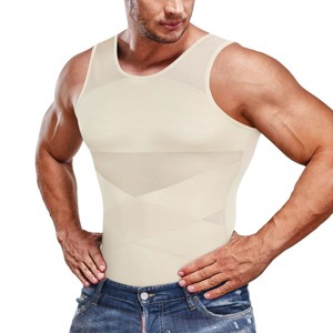 NEBILITY Compression Shirt for Men Slimming Undershirt Body Shaper Tank top for gynomastica Sleeveless Shapewear Vest Men - 1 of 4