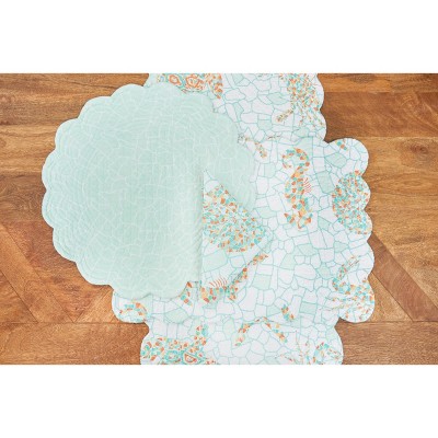 Grand Turks Quilted Cotton Coastal Reversible Placemats Set of 6