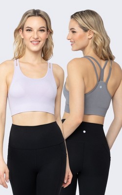 Yogalicious 2 Pack Longline Seamless Sports Bra With Strappy Back