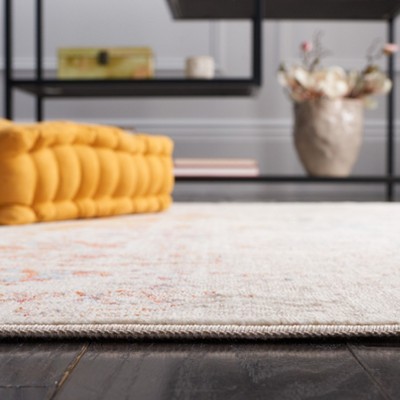 Multicolor Synthetic Easy-Care Hand-Knotted 4' x 6' Area Rug