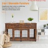 58 Inch Large Dog Crate Furniture - 2-Room Wooden Dog Kennel w/ Openable Divider, Crate TV Stand End Table w/Storage Drawers - 2 of 4