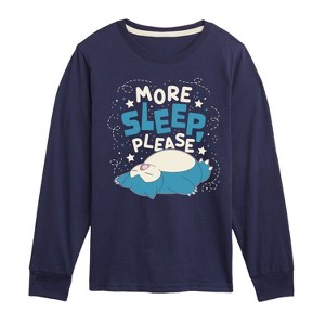 Boys' - Pokémon - Snorlax Nap All Day Sleep All Night Long Sleeve Graphic T-Shirt - 1 of 4