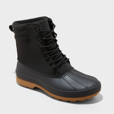 All black duck boots best sale