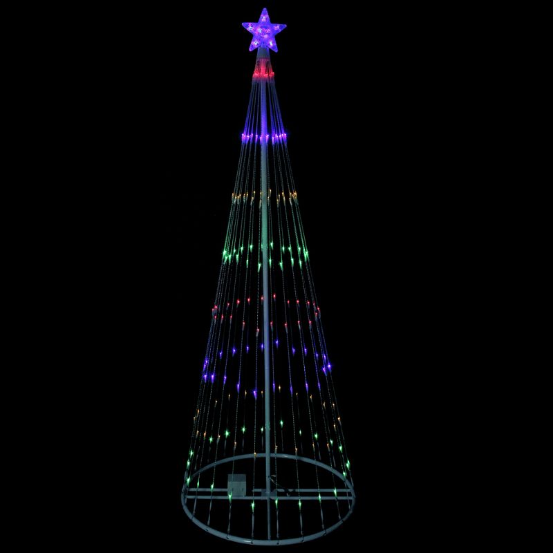 Northlight 9' Prelit Artificial Christmas Tree Show Cone Lighted Yard Art Decoration - Multicolor Lights, 2 of 5