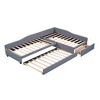 NicBex Twin Size Double Daybed with Trundle Wooden Daybed Frame Extendable Day bed with 1 Storage Drawer for Living Room - 4 of 4