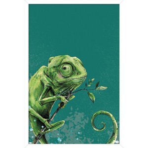 Trends International Snowtap - Chameleon Photobomb Framed Wall Poster Prints - 1 of 4