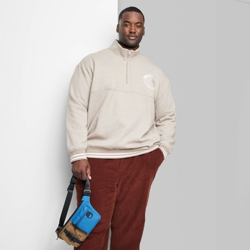 Men's Big & Tall Quarter Zip-up Sweatshirt - Original Use™ Tan 5xl : Target