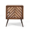 CAVINAS 15"Modern Nightstand with Wood Grain Design,Mid-century Bedside Table with 4 Iron Legs,Vintage Nightstand for Bedroom - 4 of 4