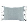 Saro Lifestyle Tassel  Decorative Pillow Cover, Chambray, 16"x23" - 2 of 3