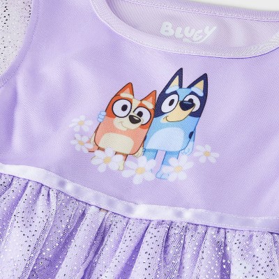 bluey purple dress Little Sleepies LS Bluey Bingo Purple Flutter Twirl Dress Size 5 NWT