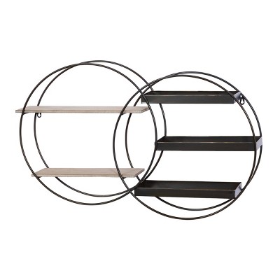 Contemporary Iron Wall Shelf Black - Olivia & May