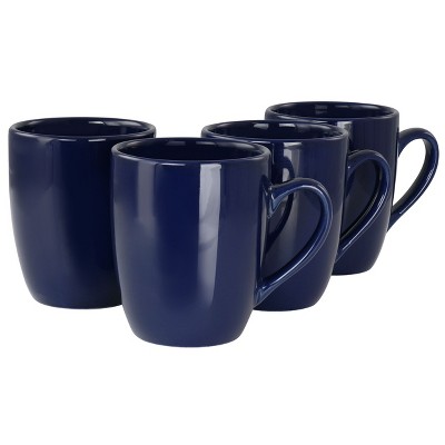 Gibson, Dining, Gibson Sea Scape Fish Seaweed Blue Trim Handprinted  Stoneware Mugs Cups Set 4