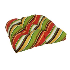 Blazing Needles, 19-inch U-Shaped Spun Polyester Outdoor Tufted Dining Chair Cushion - 1 of 2