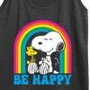 Women's - Peanuts - Be Happy Rainbow Graphic Racerback Tank - 2 of 4