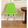 HomeRoots Green And Natural Heavy Duty Plastic And Wood Dining Side Chair - 2 of 4