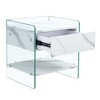 VYNXARIA Bedside table with drawers,The board surface is MDF sticker,and both sides are transparent tempered glass,with excellent storage functions - 4 of 4