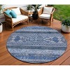 Navy Blue And Denim Blue Southwestern Washable Indoor Outdoor Area Rug - 2 of 4
