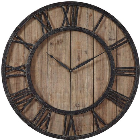 14 Pleated Brass Round Analog Wall Clock Antique Finish - Hearth & Hand™  With Magnolia : Target