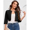 Clearlove Women's 3/4 Sleeve Open Front Knit Cropped Bolero Shrug Cardigan Sweater for Women - 2 of 4