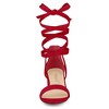 Allegra K Women's Open Toe Block Heel Lace Up Sandals - 3 of 4