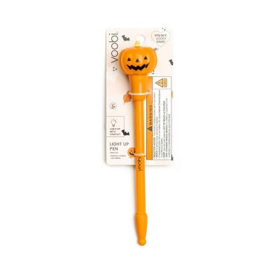 Yoobi Light Up Novelty Pen Halloween Pumpkin Topper Black Ink 1.0mm Ballpoint