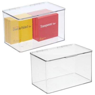 Mdesign Plastic Stackable Home Office Supplies Storage Box 2 Pack
