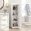 Costway 4-Tier Storage Cabinet with Door Freestanding Bathroom Cabinet for Small Space Black/Natural/White - 2 of 4