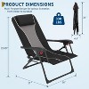 1 Pack Folding Rattan Chaise Lounge Chair , Portable Outdoor Recliner with Wide Armrest, Adjustable Backrest, 330 lb Capacity, Brown - 3 of 4