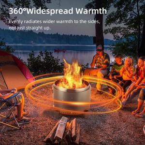 20.5 Inch Smokeless Fire Pit, Portable Outdoor Fire Pit Stove, Wood Burning Fire Pits, Stainless Steel Stove with Handle & Star Cutouts, Ash Pan - 1 of 4