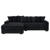 Modern 3 Seat Corduroy Sectional Sofa with Pillows,L-Shaped Sofa with Solid Wood Frame,Reversible Armrests Sofa for Living Room-Coolbibila - 4 of 4