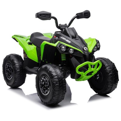 12V Kids ATV, Ride on Toy Car Bombardier Licensed BRP Can-am 4 Wheeler Quad Electric Vehicle, w/LED Lights