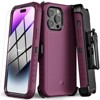 MyBat Pro Maverick Series Case w/ Holster and Tempered Glass for Apple iPhone 14 Pro Max (6.7) - Plum - 2 of 4