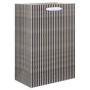 Halloween Medium Gift Bag Vertical Striped - 1 of 3