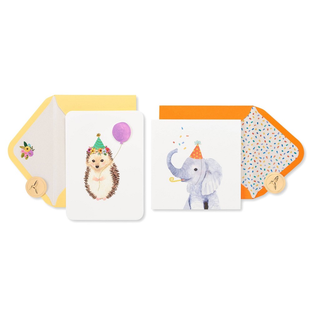 Photos - Envelope / Postcard 2ct Cards Hedgehog and Elephant - PAPYRUS