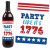 Big Dot of Happiness Firecracker 4th of July - Red, White and Royal Blue Party Decorations for Women and Men - Wine Bottle Label Stickers - Set of 4 - 3 of 4
