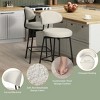 WestinTrends Alexandria Modern Upholstered Faux Shearling Fabric Counter Height Bar Stools with Back (Set of 2 - 3 of 4
