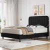 Yaheetech Upholstered Platform Bed Frame with Square Tufted Fabric Headboard - 2 of 4