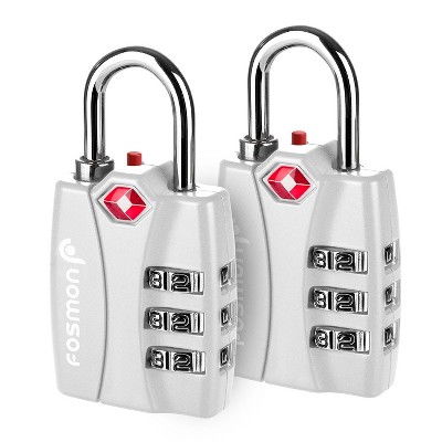 Fosmon 2 Pack TSA Approved Luggage Locks, Combination Padlock with Open Alert, Combo TSA Locks for Luggage, Suitcase, Backpack, Bag