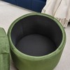 Kumasinova 18.1"Tufted Round Fannel Ottoman with Reversible Lid,Versatile Coffee Table Ottoman for Living Room,Accent Footstool,275lbs Max - 4 of 4